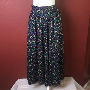 VTG Jaeger 100% Wool Black Green Purple Skirt